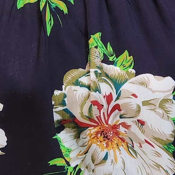 Off The Shoulder Blouse Top Black Floral Print - Medium - NEW - Picture 6 of 6